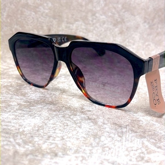 Brand New Frye & Co. Square Aviator Black & Tortoise Sunglasses w/ Gradient Lens - Picture 1 of 16